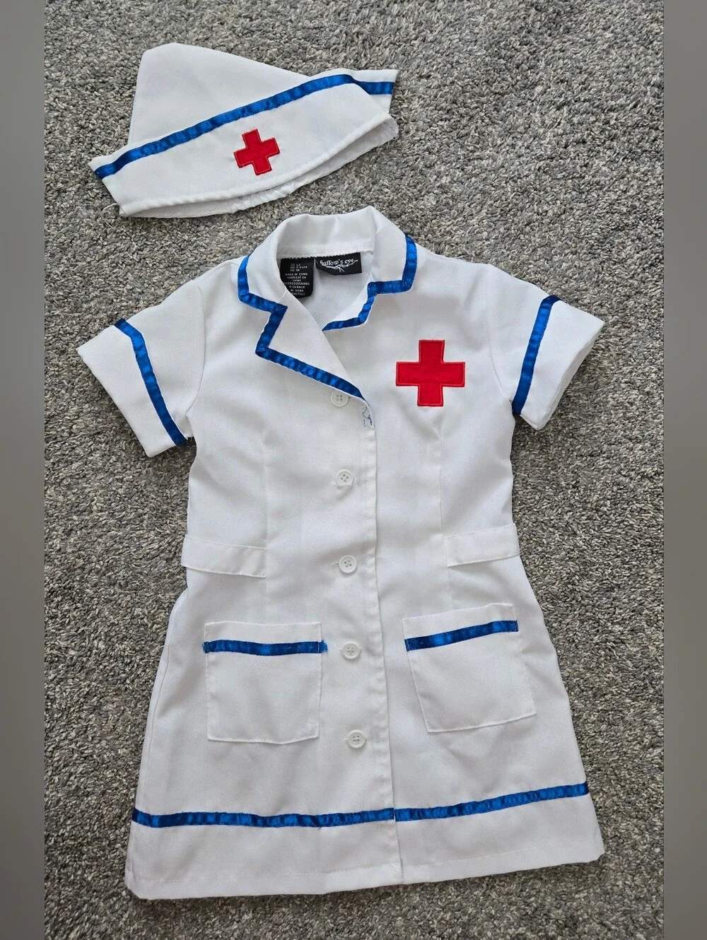 Nurse Costume w/Hat Toddler Girls 3T Hollow's Eve Cosplay Halloween Pretend Play
